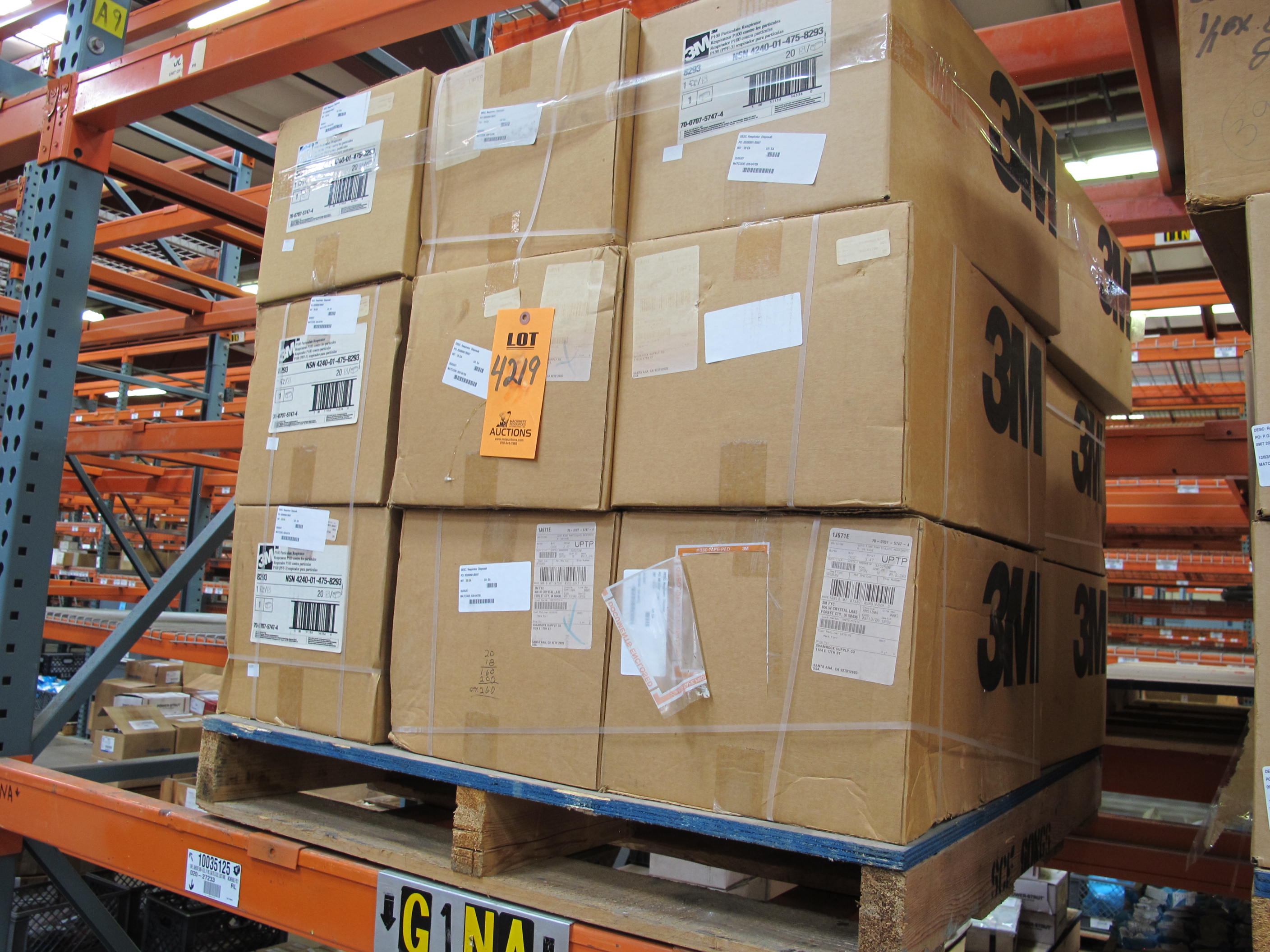 (260) 3M RESPIRATORS, DISPOSABLE TYPE, DUST FUMES AND MISTS KIND. LOADING & HANDLING FEE $15-4219